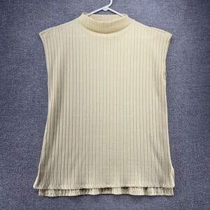 Eillen Fisher Sleeveless Top Women Size Large Light Yellow Casual